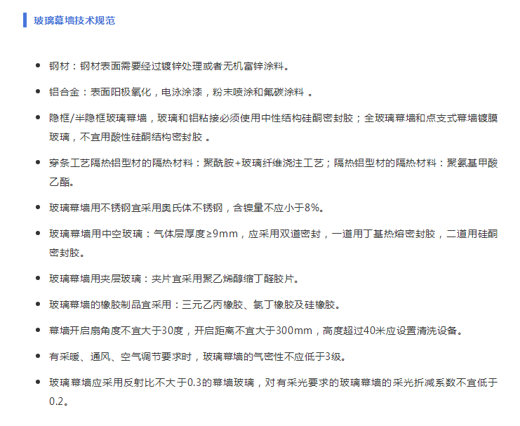 幕墙玻璃技术规范 国家早有规定